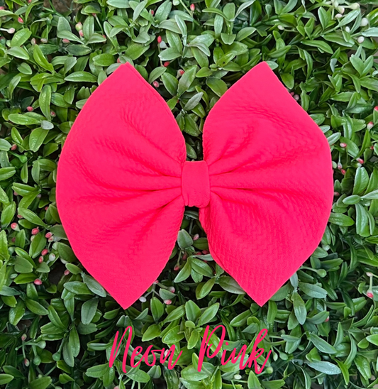 Neon Pink Solid Bow
