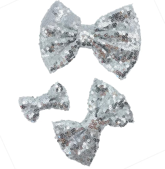 Silver sequin Bow
